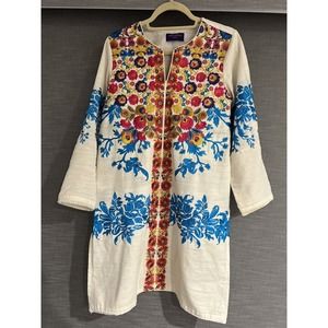 Authentic Sana Safinaz Designer Lawn Pakistani Indian Kurta Embroidered Shirt M